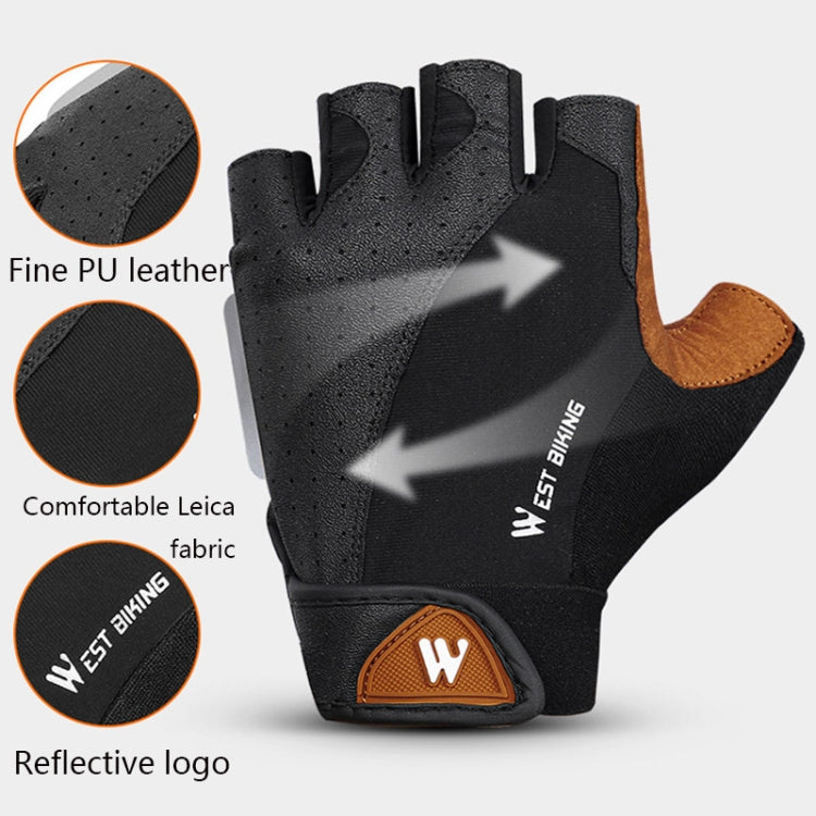 WEST BIKING YP0211196 Half-Finger Shock-Absorbing Anti-Skid Motorcycle Bike Gloves Riding Equipment
