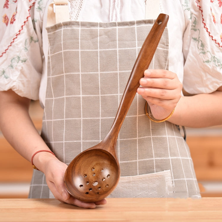 Non-Stick Pot Wood Shovel Teak Cooking Pot Shovel Tableware, Sweet Spoon, Saving Spoon, Bent Spoon, Mixing Spoon, Filter Spoon, Curved Shovel, Thickened Oblique Shovel, Curved Spatula, Small Spoon, Medium Spoon, Long Handle Filter Spoon