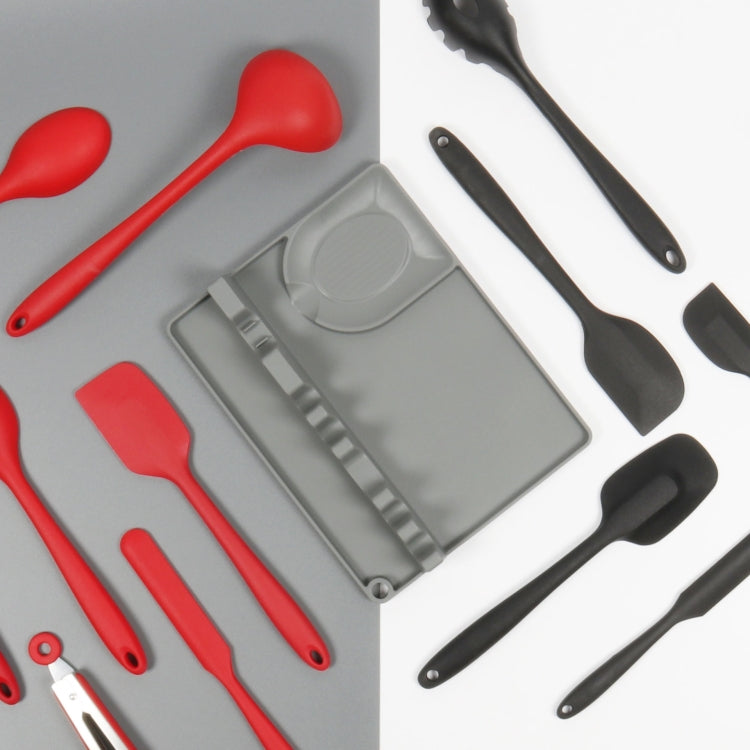 2 in 1 Kitchen Silicone Spoon Holder Shelf, Large (Gray), Medium (Gray), Medium (Black), Large (Red), Medium (Red), Large (Blue), Medium (Blue), Large (Orange), Medium (Orange), Large (Green), Medium (Green)