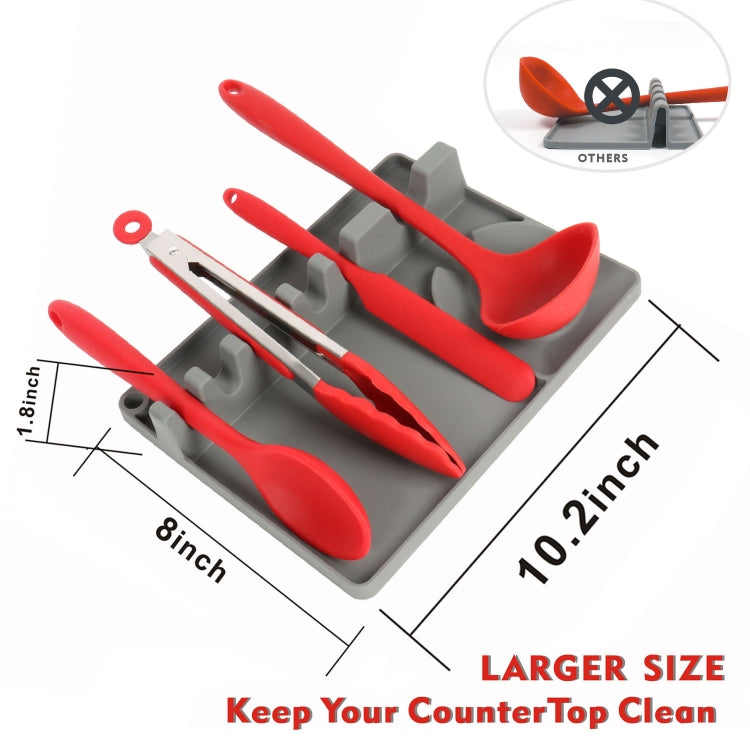 2 in 1 Kitchen Silicone Spoon Holder Shelf, Large (Gray), Medium (Gray), Medium (Black), Large (Red), Medium (Red), Large (Blue), Medium (Blue), Large (Orange), Medium (Orange), Large (Green), Medium (Green)