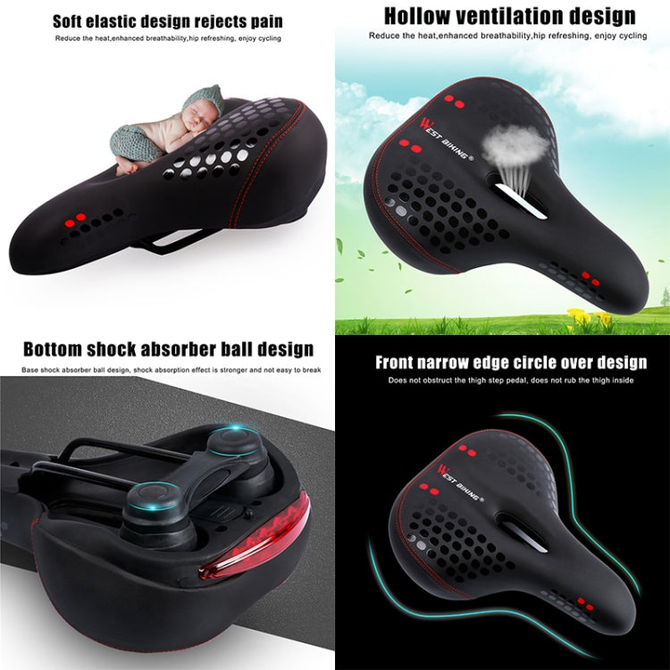 WEST BIKING YP0801083 Bicycle Taillight Thickened Soft And Comfortable Mountain Bike Seat Cushion