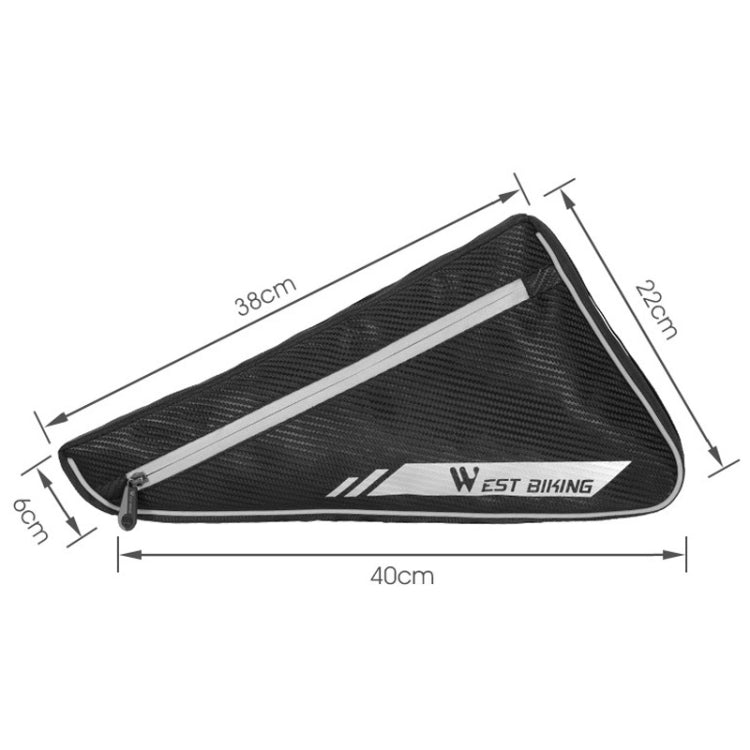 WEST BIKING YP0707254 4L Bicycle Triangle Bag Mountain Bike Large Capacity Front Beam Reflective Waterproof Bag Riding Equipment
