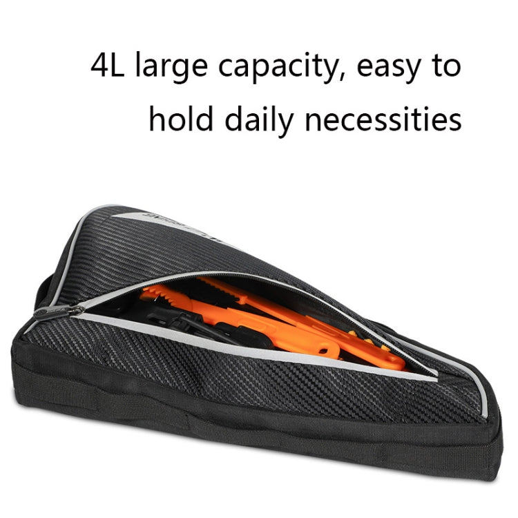 WEST BIKING YP0707254 4L Bicycle Triangle Bag Mountain Bike Large Capacity Front Beam Reflective Waterproof Bag Riding Equipment