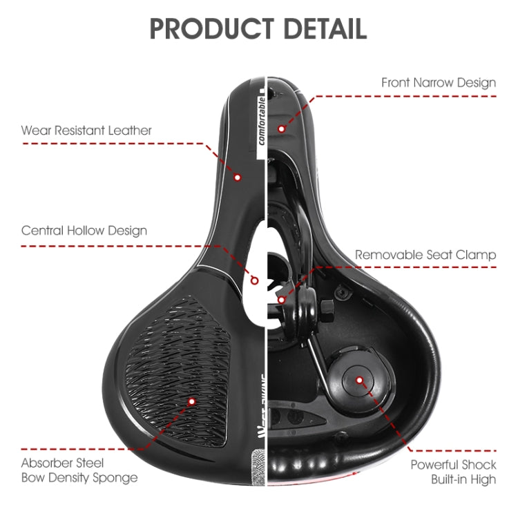WESTBIKING Mountain Road Bike Reflective Seat Cushion Soft Comfortable Seat Equipment Accessories