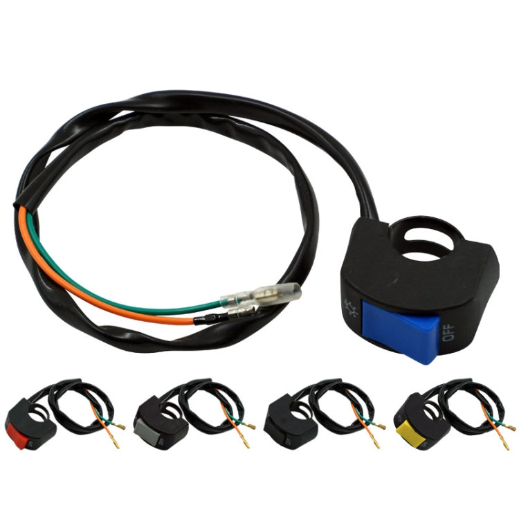 5 PCS Motorcycle Handlebar Tap Switch LED Headlight Break Extinguishing Fire Double Flash Switch, Black Button, Red Button, Blue Button, Yellow Btton, Grey Button