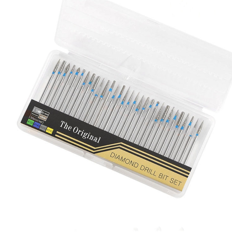30 Pieces Nail Grinding Heads Set Gold Grinding Heads Nail Remover Tool Set, A Type, B Type, C Type