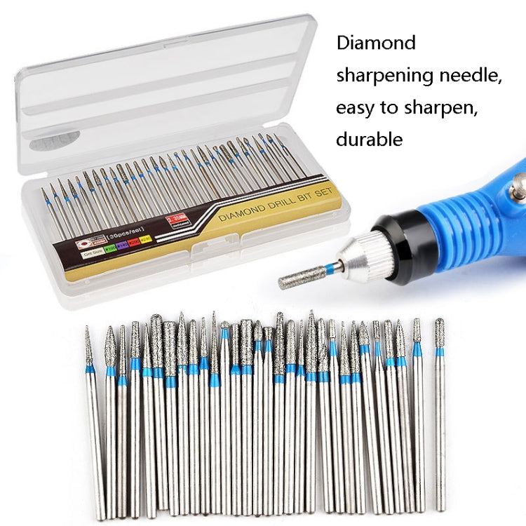 30 Pieces Nail Grinding Heads Set Gold Grinding Heads Nail Remover Tool Set, A Type, B Type, C Type