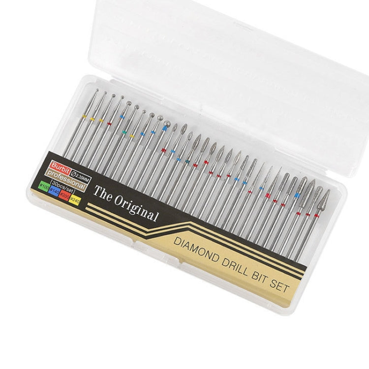 30 Pieces Nail Grinding Heads Set Gold Grinding Heads Nail Remover Tool Set, A Type, B Type, C Type