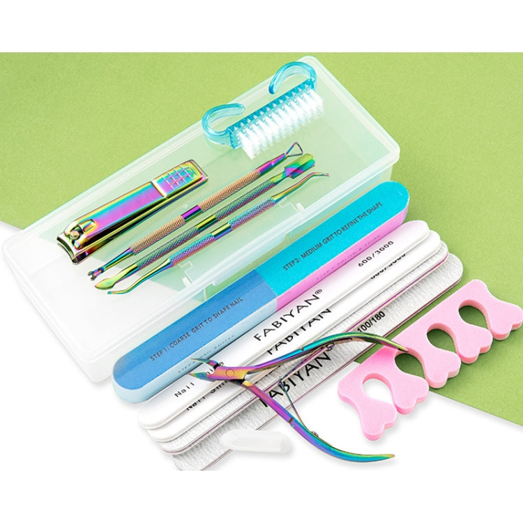 2 In 1 FABIYAN Color Titanium Nail Art Tool Set Dead Skin Shears Steel Push Nail File Pliers, 13 In 1, 14 In 1, 4 In 1, 2 In 1
