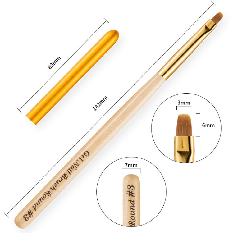 Nail Art Pen Nail Round Head Phototherapy Pen Painted Pen Brush Beauty Brush, Number 3, Number 4, Number 5, Number 6