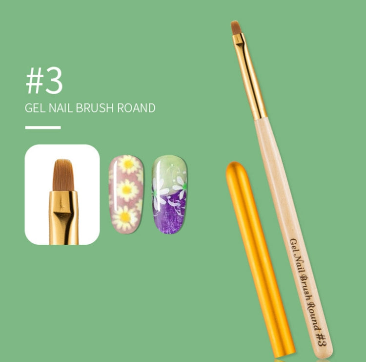 Nail Art Pen Nail Round Head Phototherapy Pen Painted Pen Brush Beauty Brush, Number 3, Number 4, Number 5, Number 6