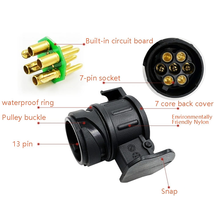 TS170E-Z 12V Car Resistance Trailer Plug Socket Trailer Tester Connector Recorder With 2 Conversion Heads EU Plug, TS170E-Z