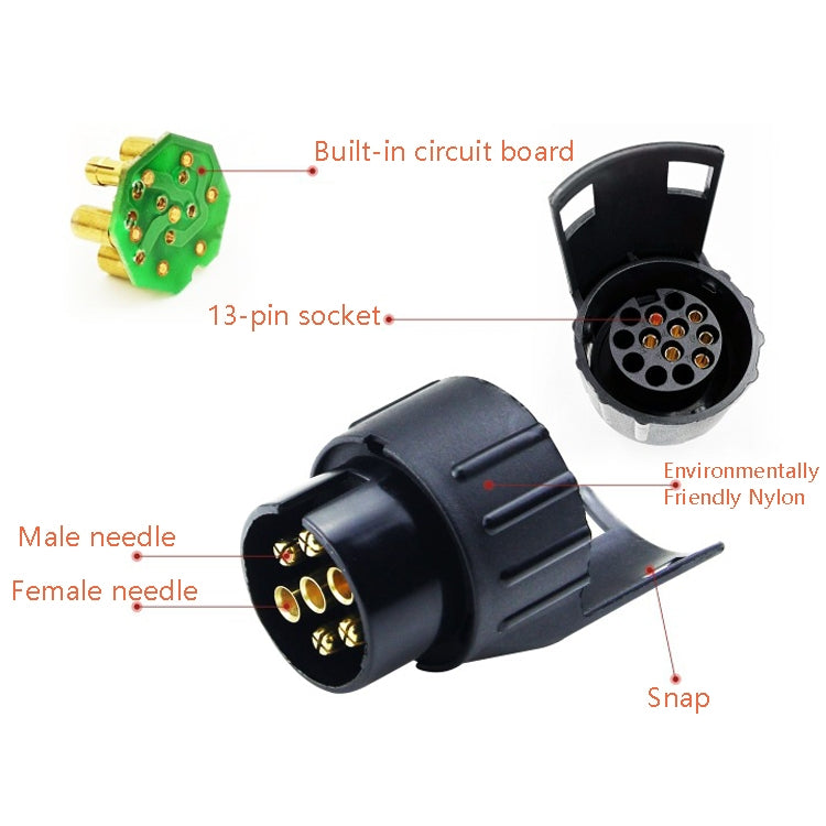 TS170E-Z 12V Car Resistance Trailer Plug Socket Trailer Tester Connector Recorder With 2 Conversion Heads EU Plug, TS170E-Z