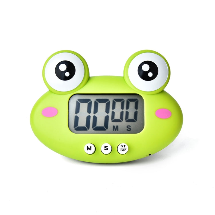 Kitchen Baking Cartoon Animal Electronic Timer Alarm Clock Student Learning Timer, Pink Pig, Yellow Chicken, Green Frog, Pink Frog