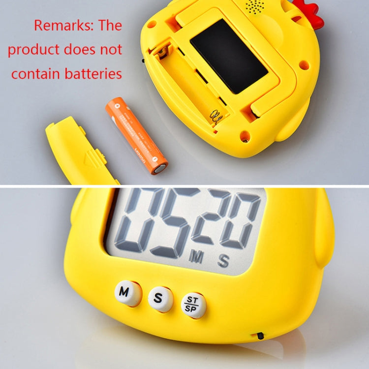 Kitchen Baking Cartoon Animal Electronic Timer Alarm Clock Student Learning Timer, Pink Pig, Yellow Chicken, Green Frog, Pink Frog