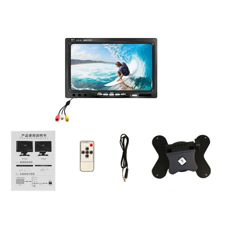 YB-700A-1 7 Inch 12/24V HD Car Monitor Display HDMI VGA AV Interface Home Computer Video Player Resolution:, 1024 x 600