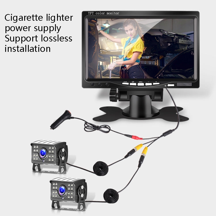 Big Truck 7 Inch Display Night Vision Camera Reversing Monitoring System Car HD Inverted Video, Resolution:, 800 x 480, 1024 x 600