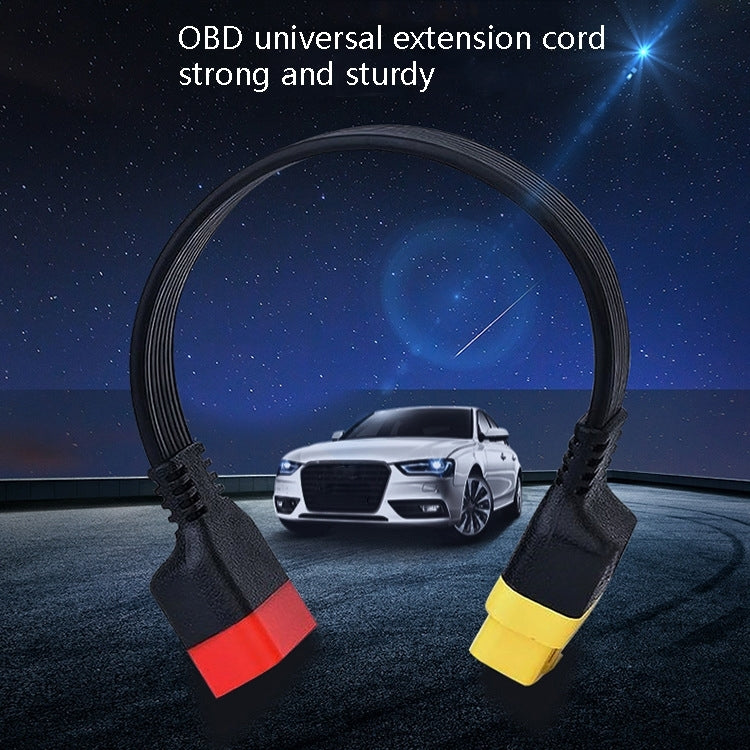 SF62 Car Detector OBD Extension Line Car Computer Conversion Plug Male to Female Adapter Cable, 36cm