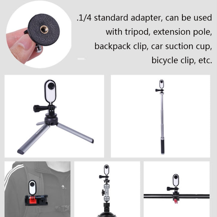 حامل تثبيت Sunnylife IST-Q9439 لكاميرا Insta360 GO، محول إطار الكاميرا، مشبك حقيبة الظهر، حامل ثلاثي القوائم