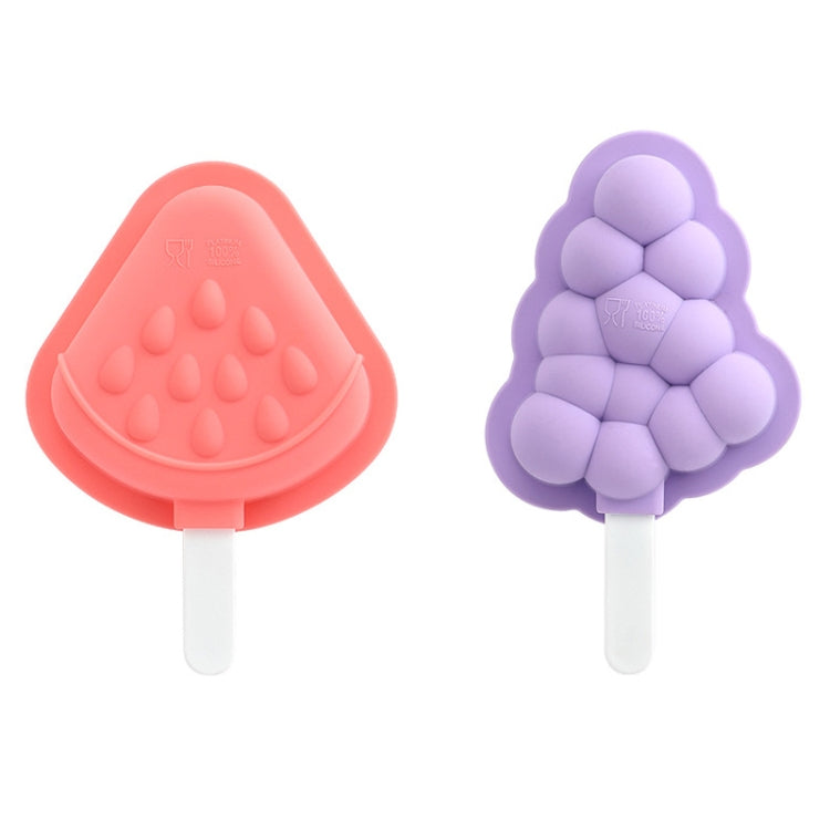 Household Silicone Popsicle Ice Cream Mold With Lid, Strawberry + Grape, Flying Saucer + Rocket