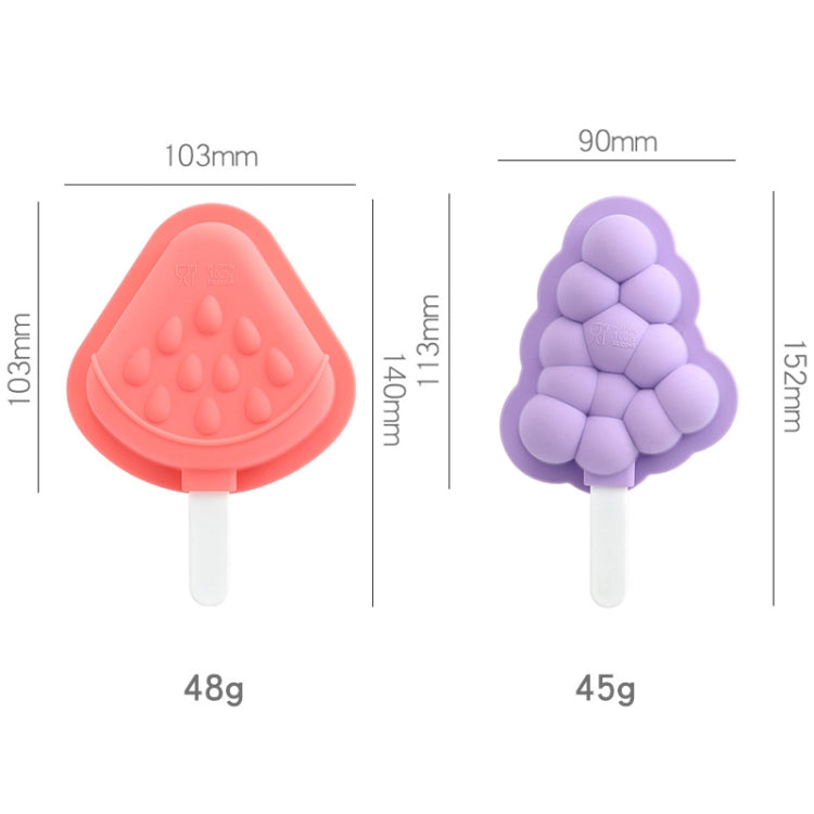 Household Silicone Popsicle Ice Cream Mold With Lid, Strawberry + Grape, Flying Saucer + Rocket