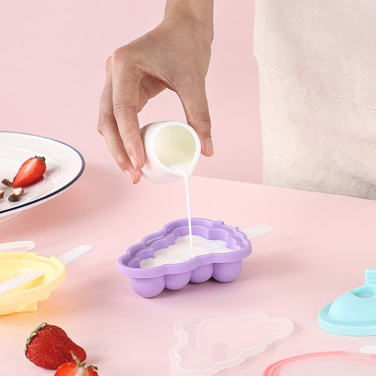 Household Silicone Popsicle Ice Cream Mold With Lid, Strawberry + Grape, Flying Saucer + Rocket