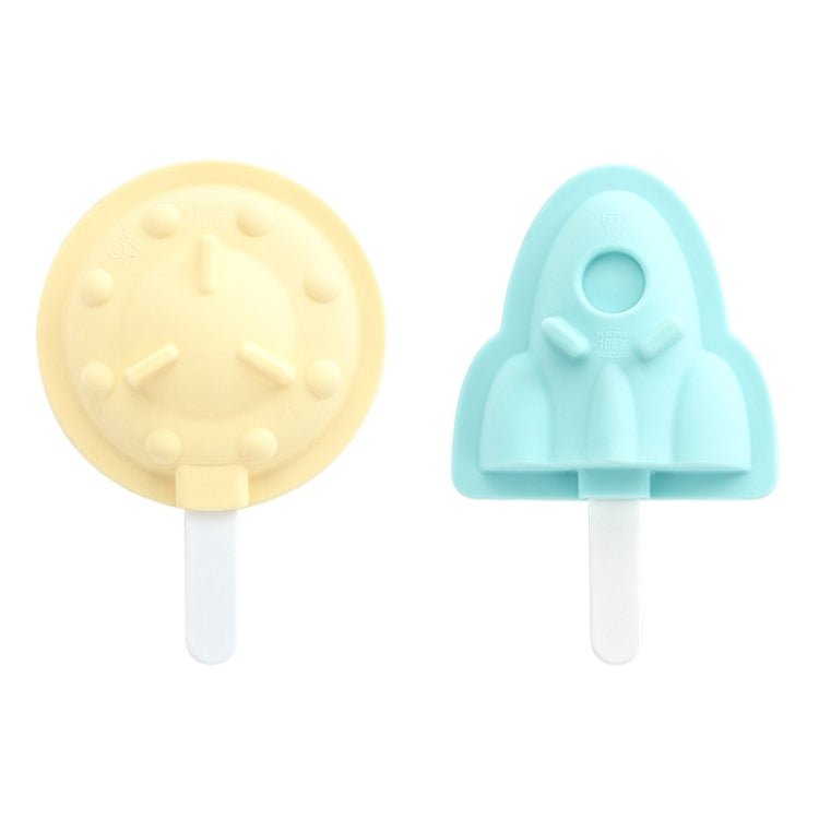 Household Silicone Popsicle Ice Cream Mold With Lid, Strawberry + Grape, Flying Saucer + Rocket