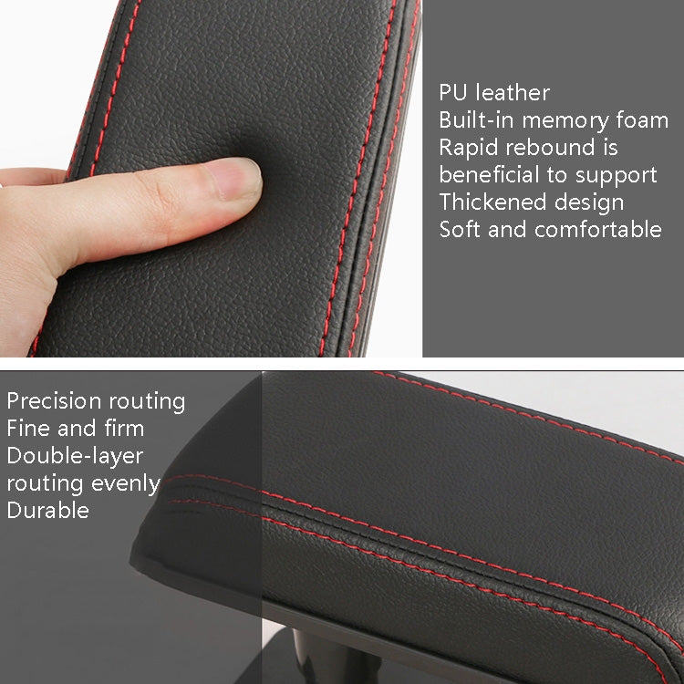 Car Arm Handle Seat Left Hand Elbow Tray Universal Leather Increasing Pad Central Armrest Box, Black+Black line, Beige, Brown, Gray, Black+White Line, Black+Red Line