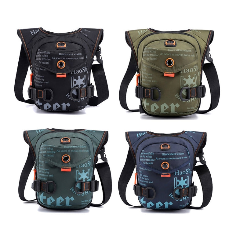 HaoShuai 5126 Outdoor Riding Leg Bag Multifunctional Sports Men Chest Bag Portable Waist Bag Messenger Bag, Navy Blue, Black, Army Green, Dark Green