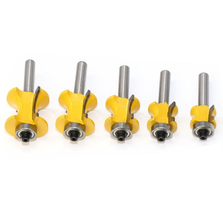 8-Shank Bearing Positive Semicircular Cutter Engraving Machine Woodworking Cutter, No. 1, No. 2, No. 3, No. 4, No. 5, 5 PCS/Set