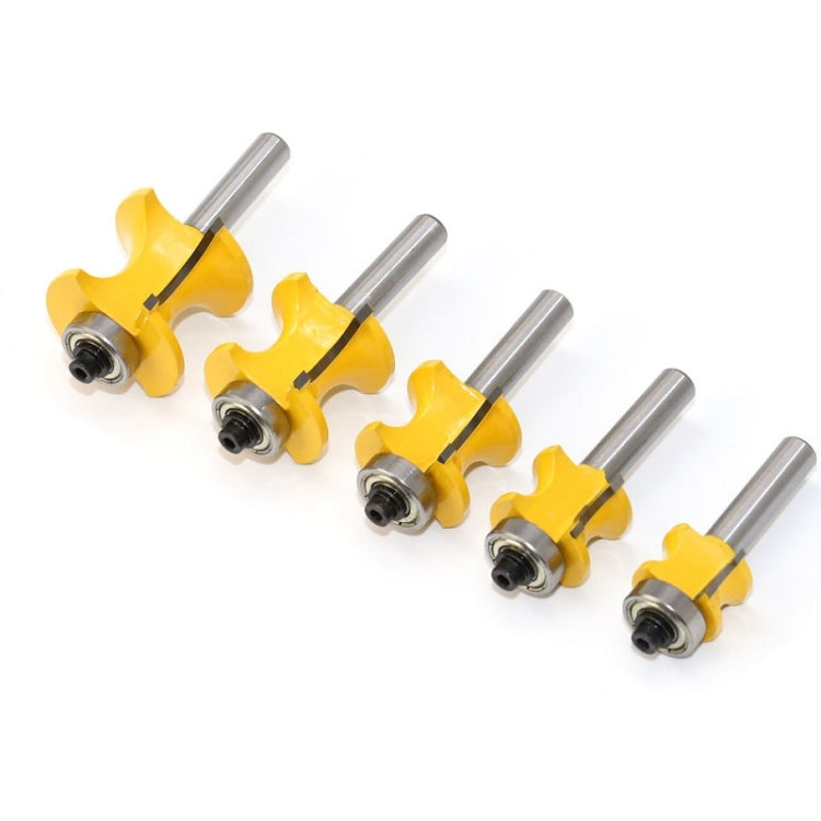 8-Shank Bearing Positive Semicircular Cutter Engraving Machine Woodworking Cutter, No. 1, No. 2, No. 3, No. 4, No. 5, 5 PCS/Set