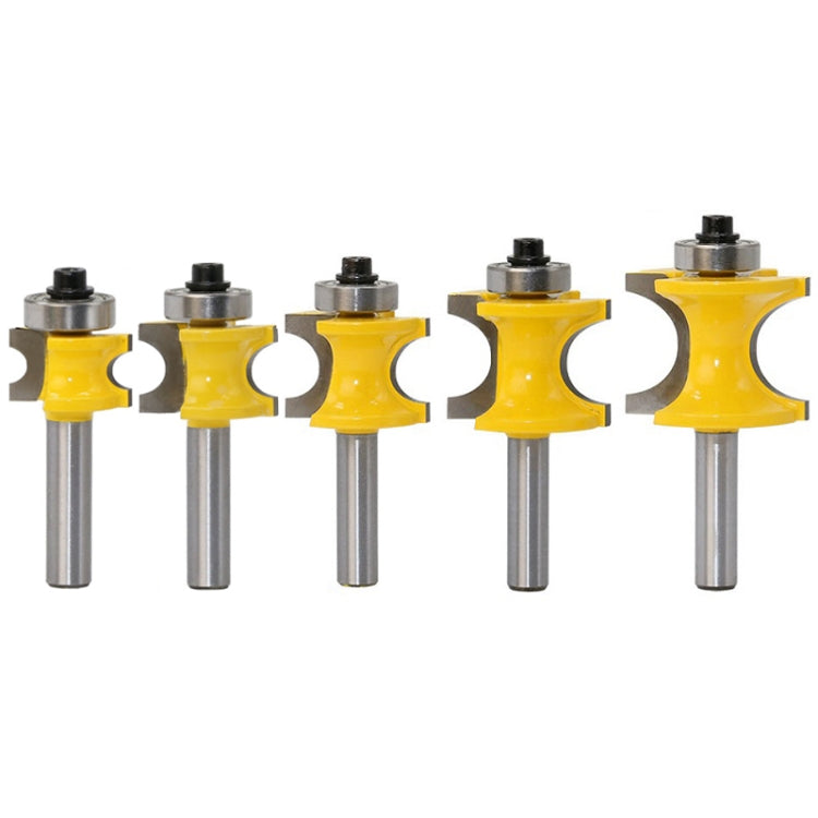 8-Shank Bearing Positive Semicircular Cutter Engraving Machine Woodworking Cutter, No. 1, No. 2, No. 3, No. 4, No. 5, 5 PCS/Set