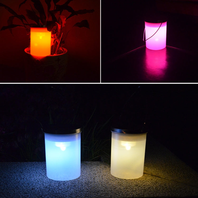 Outdoor Waterproof Solar Light Bucket Shape LED Courtyard Garden Hanging Lamp Night Light, Colorful Light, White Light, Warm Light