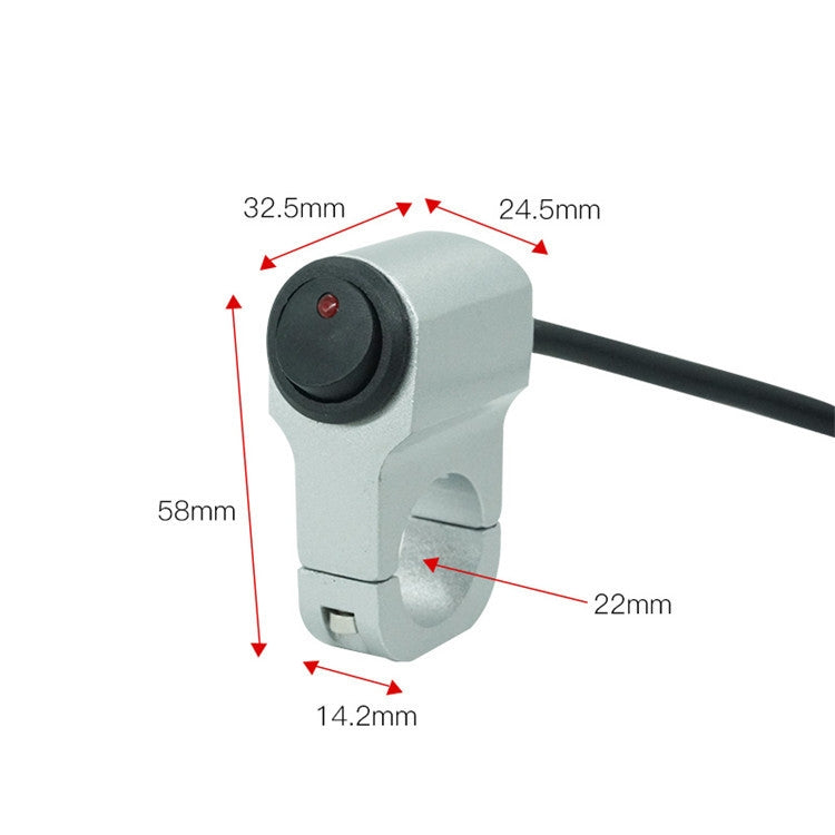 Motorcycle Aluminum Alloy Modified Handle Switch With Indicator Spotlights Fog Lights Headlights Power-Off Switch, Black, Silver
