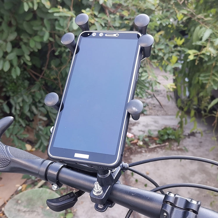 Eagle Claws X-Type Six-Claw Metal Mobile Phone Back Clip Bicycle Motorcycle Mobile Phone Holder, Black, Red, Green