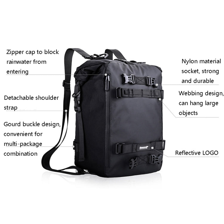 Rhinowalk Multi-Function Motorcycle Rear Seat Bag Combination Rear Shelf Pannier, Black 10L, Yellow 10L, Black 20L, Yellow 20L, Black 30L, Yellow 30L