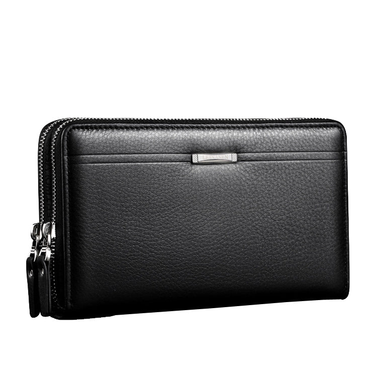 LEINASEN A80 Multi-Card Men Hand Bag Double Zip Big Capacity Wallet