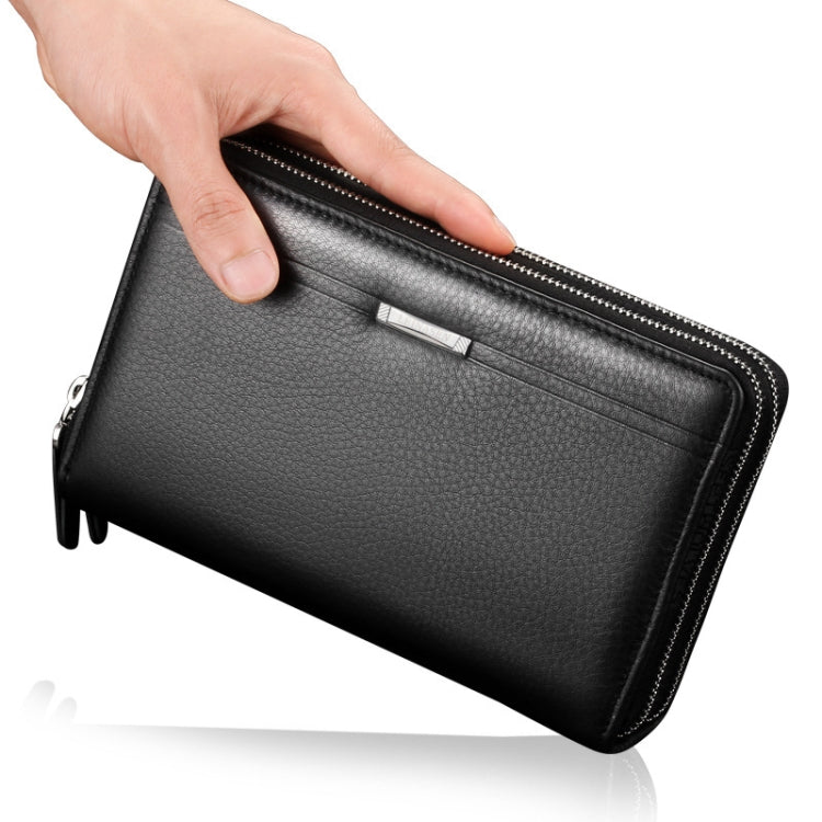 LEINASEN A80 Multi-Card Men Hand Bag Double Zip Big Capacity Wallet