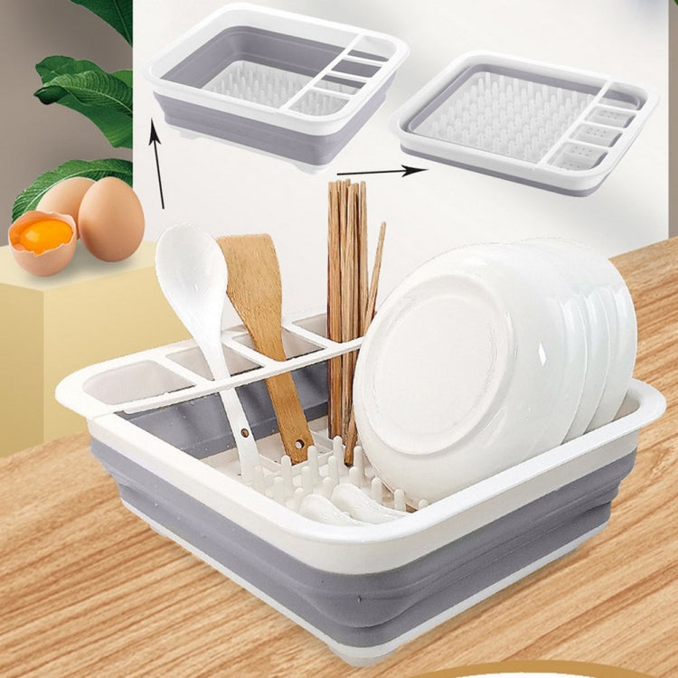 Silicone Folding Drainage Dish Rack Tableware Storage Box