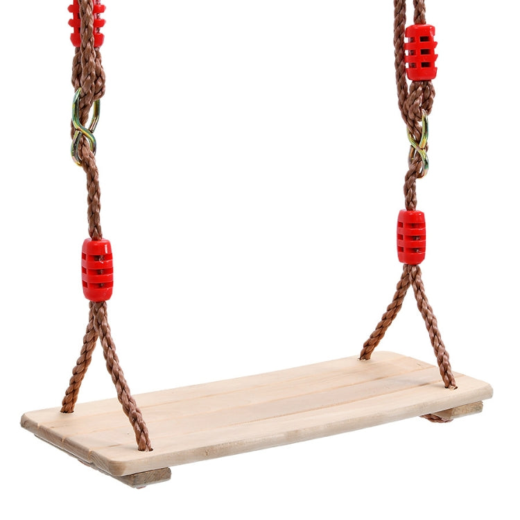 Adult Children Indoor Outdoor Wooden Swing Four Plank Swing,Random Color Delivery(Red)