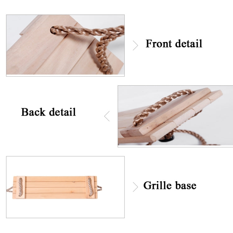 Adult Children Indoor Outdoor Wooden Swing Four Plank Swing,Random Color Delivery(Red)
