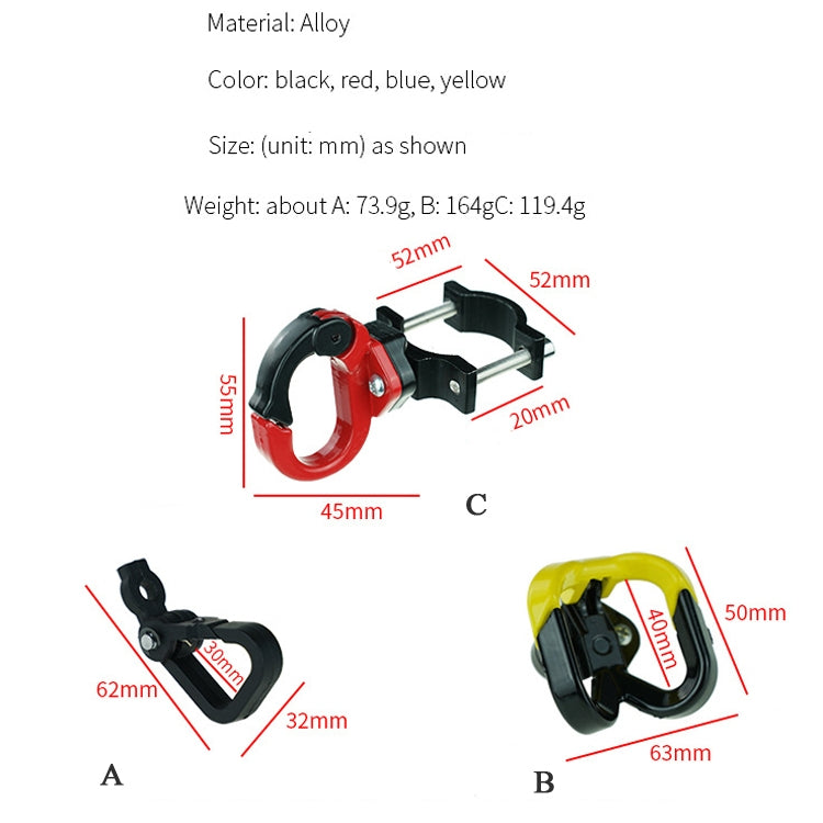 For Ninebot MAX G30 Scooter Accessories Aluminum Alloy Hook Rod Hook, Specification: Double Hook (Red Black)