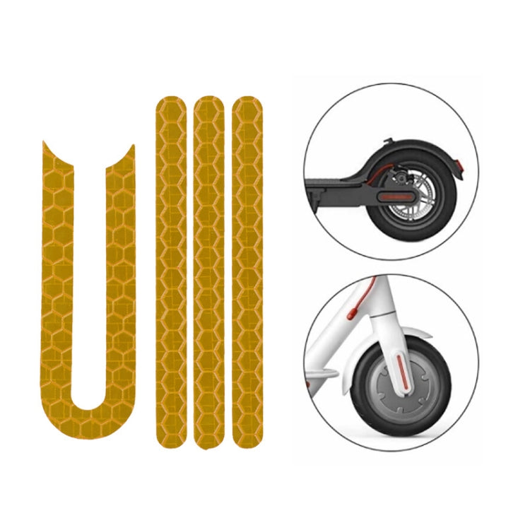 Scooter Stickers Reflective Cursor Scooter Mudguard Reflective Sticker For Ninebot ES2 (Yellow)