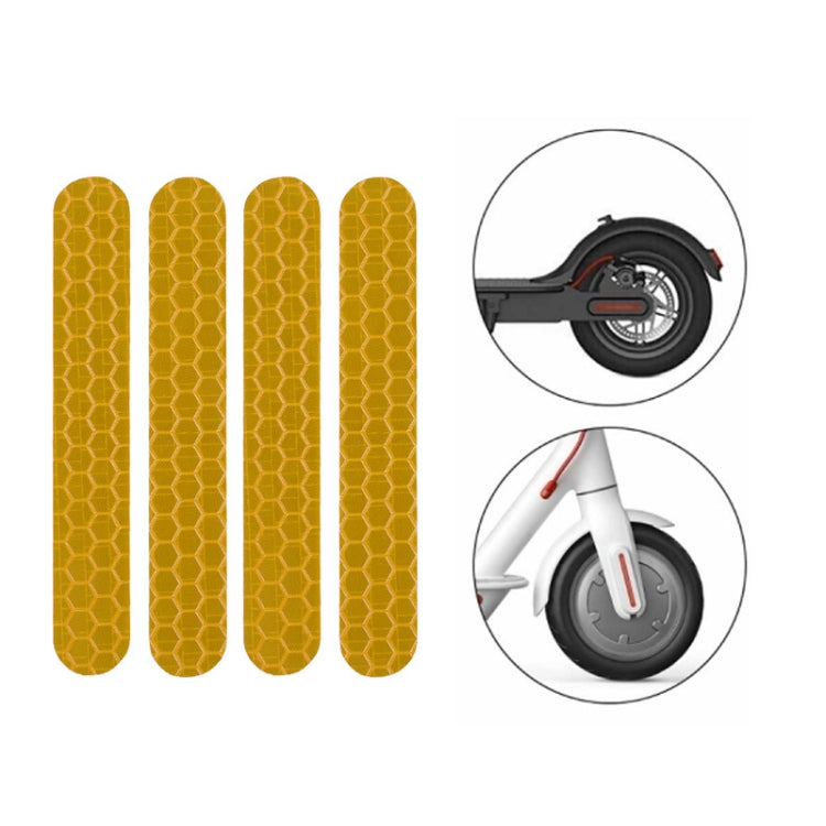 Scooter Stickers Reflective Cursor Scooter Mudguard Reflective Sticker For Ninebot ES2 (Yellow)