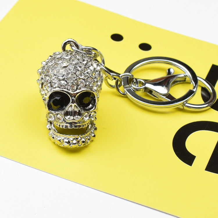 2 PCS Shining Skull Keychain Bag Hanging Jewelry, Diamond Skull Keychain