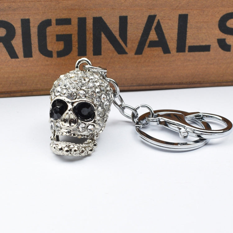 2 PCS Shining Skull Keychain Bag Hanging Jewelry, Diamond Skull Keychain