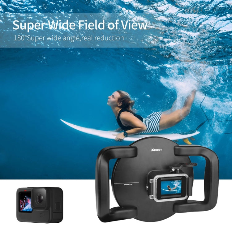 غطاء شفاف لعدسة كاميرا SHOOT XTGP559 Dome Port للغوص تحت الماء لكاميرا GoPro HERO9 باللون الأسود، لكاميرا GoPro HERO9 باللون الأسود