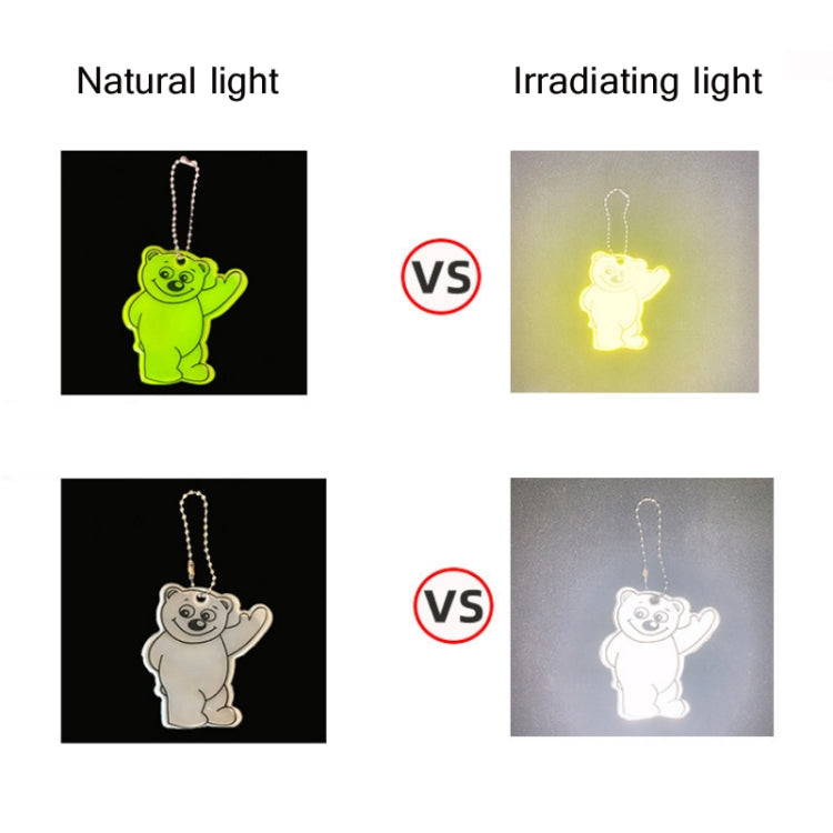 2pcs Bear Type Waterproof Reflective Pendant Schoolbag Ornaments Night Riding Traffic Safety Reflector Random Colour Delivery, Bear Type Pendant