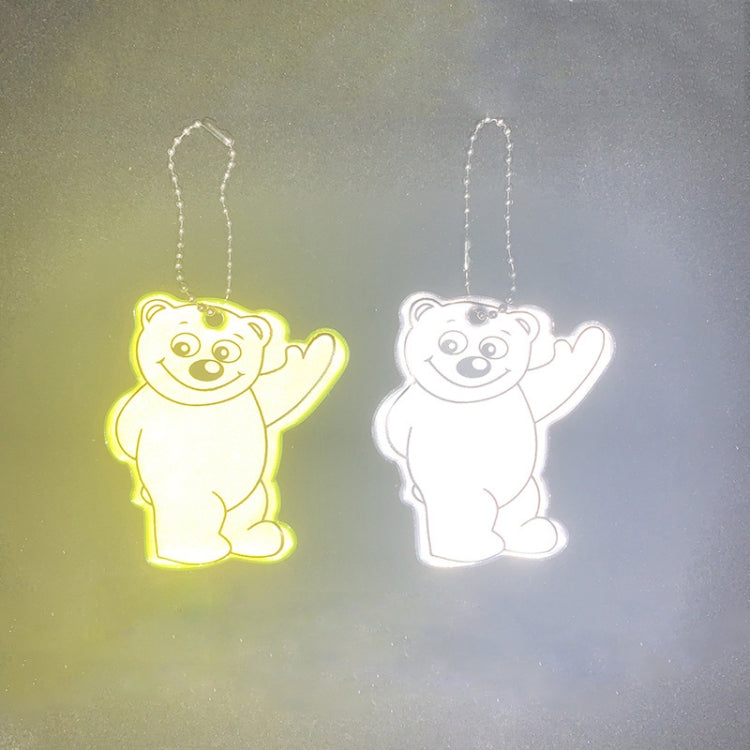 2pcs Bear Type Waterproof Reflective Pendant Schoolbag Ornaments Night Riding Traffic Safety Reflector Random Colour Delivery, Bear Type Pendant