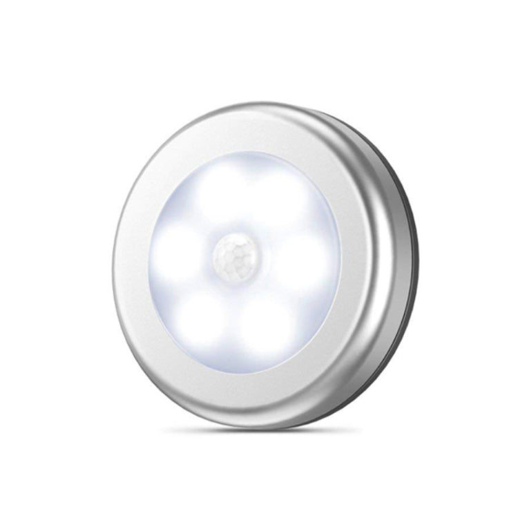 6 LED Home Wardrobe Smart Human Body Sensor Light, White Light (White), White Light (Silver), Warm Light (White), Warm Light (Silver)